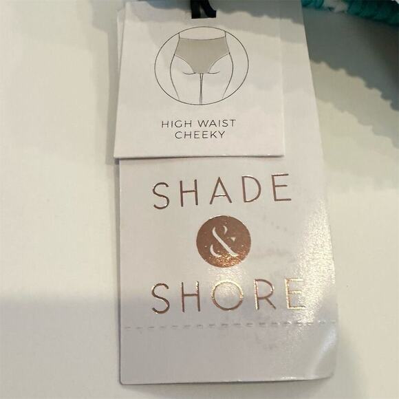 New Shade & Shore Women's L Blue High Waist Cheeky Bikini Set - Picture 4 of 7